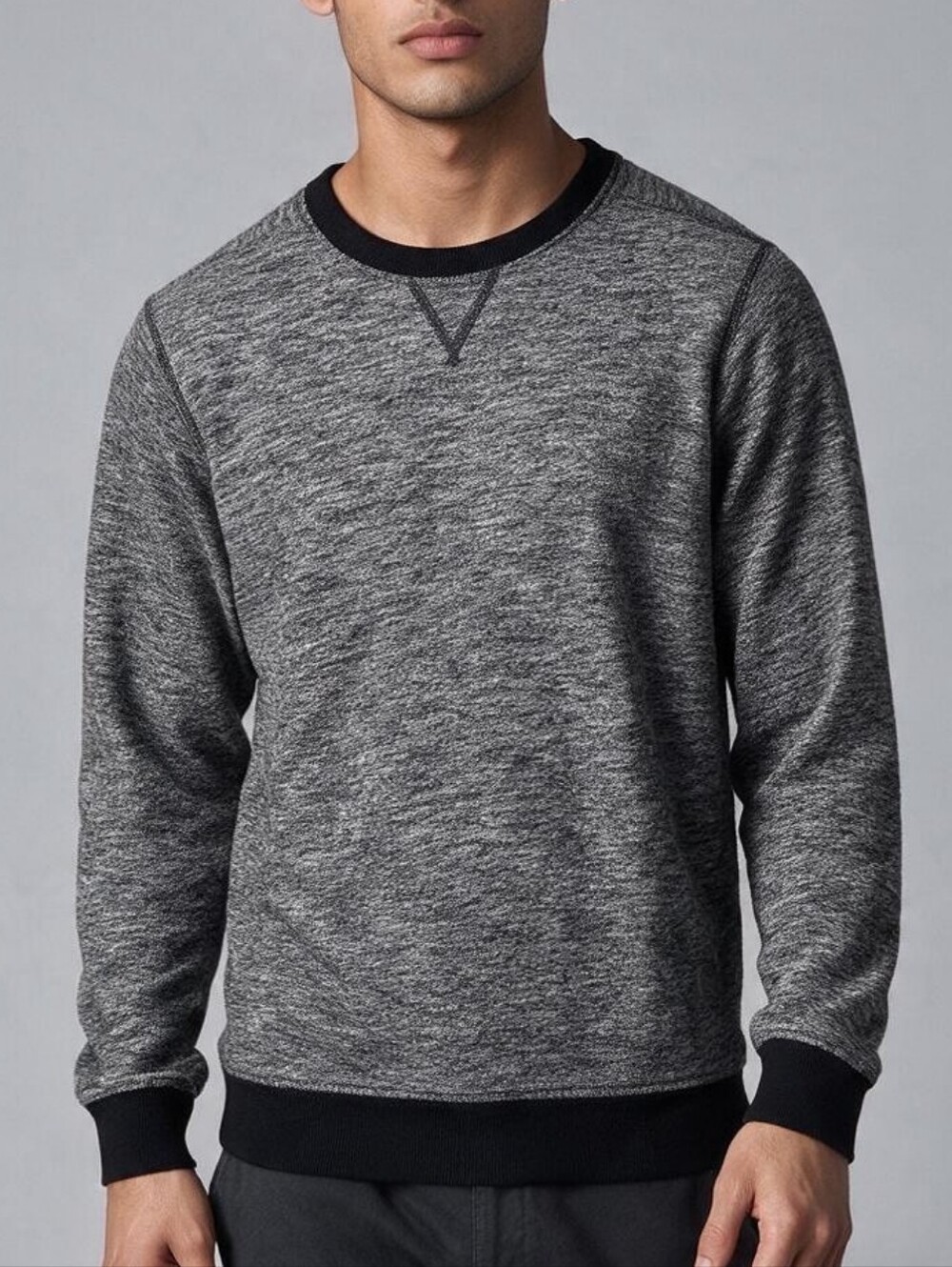 Jack & Jones - Stanford Crew Neck Marled Knit Sweater Grey - L